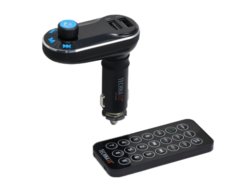 FM Transmitter, Bluetooth 4.0, USB, With Remote Control, 87.5-108.0 MHz, SD Card, Black