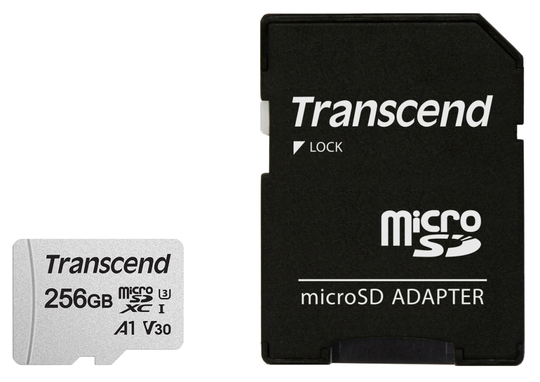 TRANSCEND MICROSDXC UHS3/V30 256GB W/ADAPTER