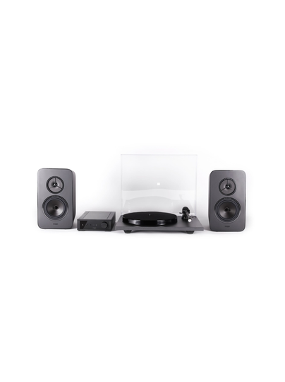 Rega system one analoginen musiikkijärjestelmä, musta