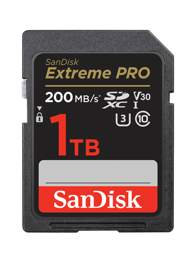 Sandisk extreme pro 1tb sdxc (200mb/s) uhs-i (u3 / v30) muistikortti
