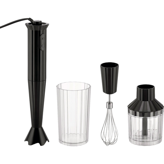 Alessi MDL10S Plissé -sauvasekoitinsetti, musta