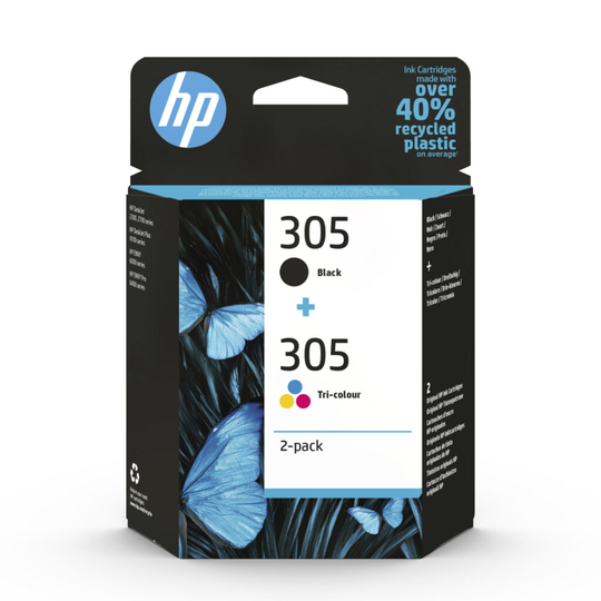 HP 305 2-Pack Tri-color/Black Original