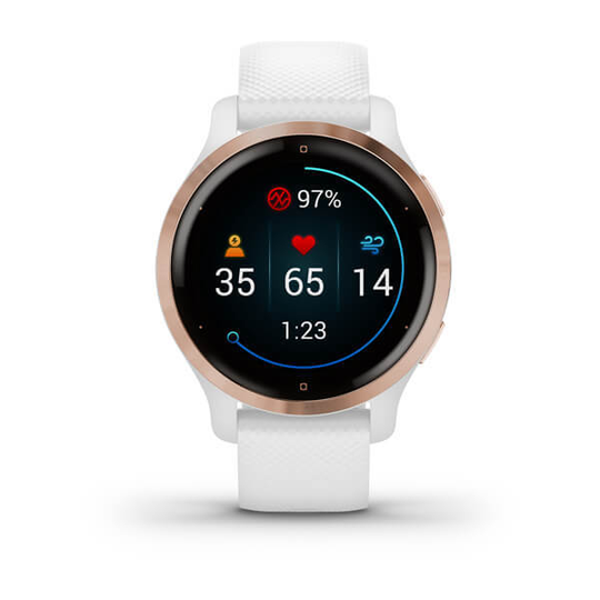 Watch Venu 2S, GPS, Wi-Fi, Rose Gold + White, WW
