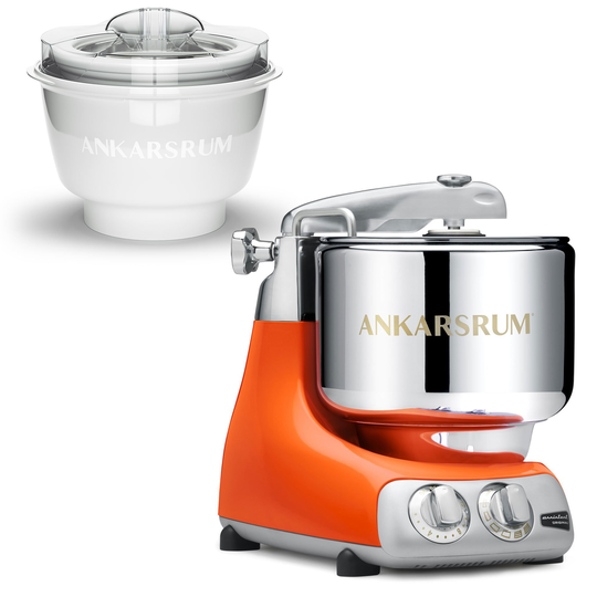 Ankarsrum AKM 6230 -yleiskone + jäätelökone, pure orange