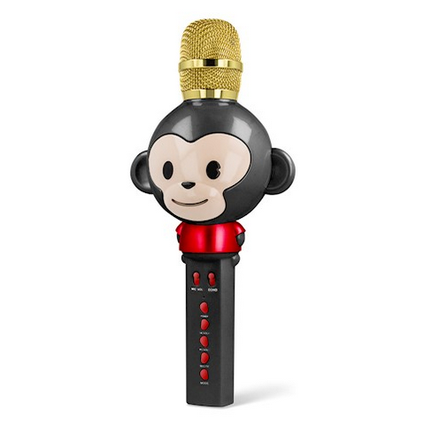 Forever AMS-100 Eläin Bluetooth langaton karaoke mikrofoni / kaiutin - musta